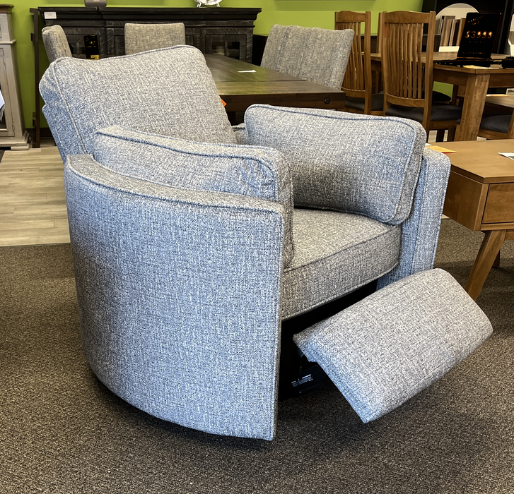 Luana Swivel Recliner in Denim