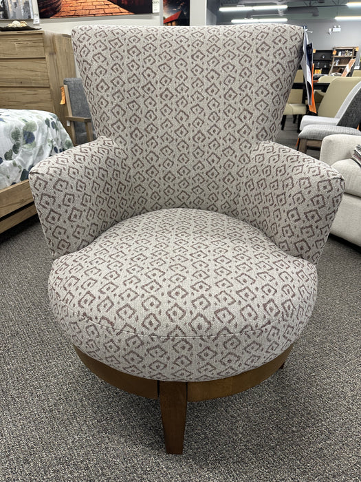 Justine Swivel Chair in Berry