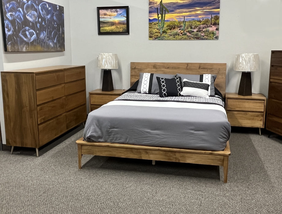 Evora Queen Bedroom Set in Brushwork Wheat