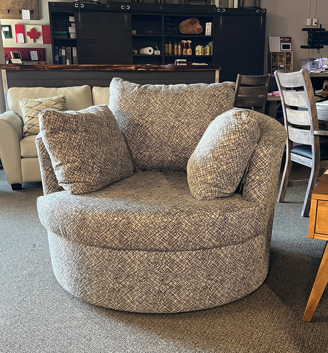 Astro Oversized Swivel Chair in Espresso