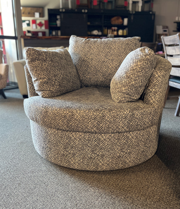 Astro Oversized Swivel Chair in Espresso