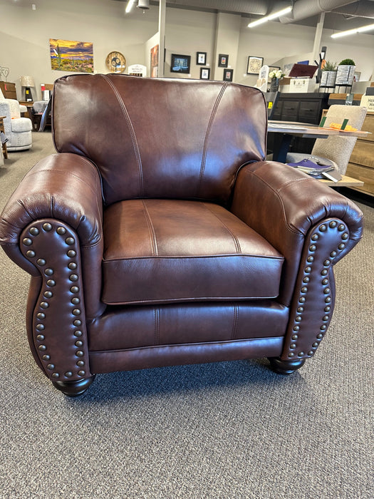 Noble Leather Club Chair in Chestnut