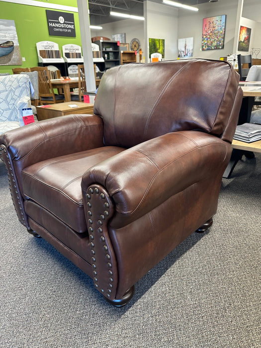 Noble Leather Club Chair in Chestnut