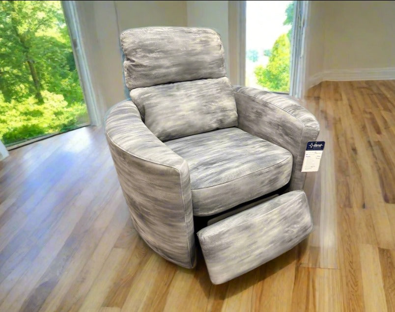 Corllini Swivel Recliner in Grey